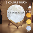 3D Printing Moon Lamp – Custom Personalized Photo & Text Night Light, USB Rechargeable Lunar Gift