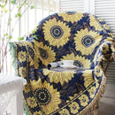 Tribal Aztec Cotton Picnic Blanket With Tassels – Boho Outdoor Rug & Sofa Throw