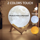 3D Printing Moon Lamp – Custom Personalized Photo & Text Night Light, USB Rechargeable Lunar Gift