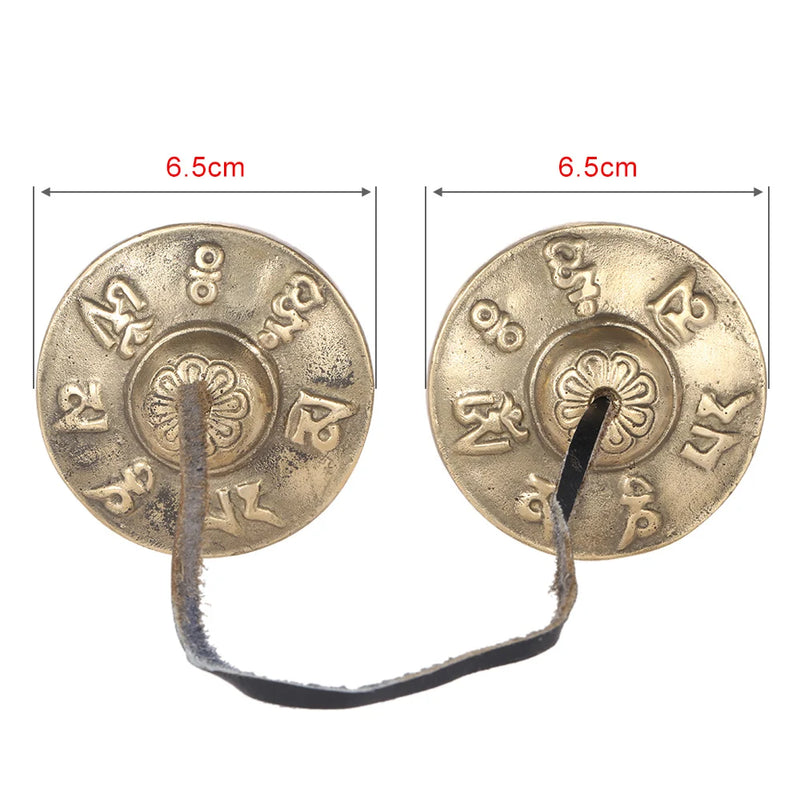 Handcrafted Tibetan Tingsha Cymbal Bell With 8 Auspicious Symbols – 6.5cm