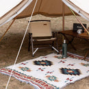 Tribal Aztec Cotton Picnic Blanket With Tassels – Boho Outdoor Rug & Sofa Throw