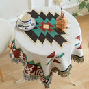 Tribal Aztec Cotton Picnic Blanket With Tassels – Boho Outdoor Rug & Sofa Throw