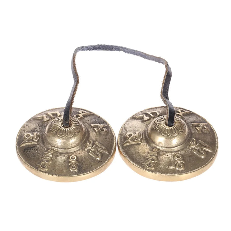 Handcrafted Tibetan Tingsha Cymbal Bell With 8 Auspicious Symbols – 6.5cm