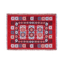 Tribal Aztec Cotton Picnic Blanket With Tassels – Boho Outdoor Rug & Sofa Throw