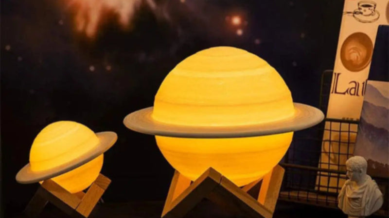 3D Print Saturn Night Lamp 16 Colors Remote Touch Control Bedside Lamp Bedroom Moon Light