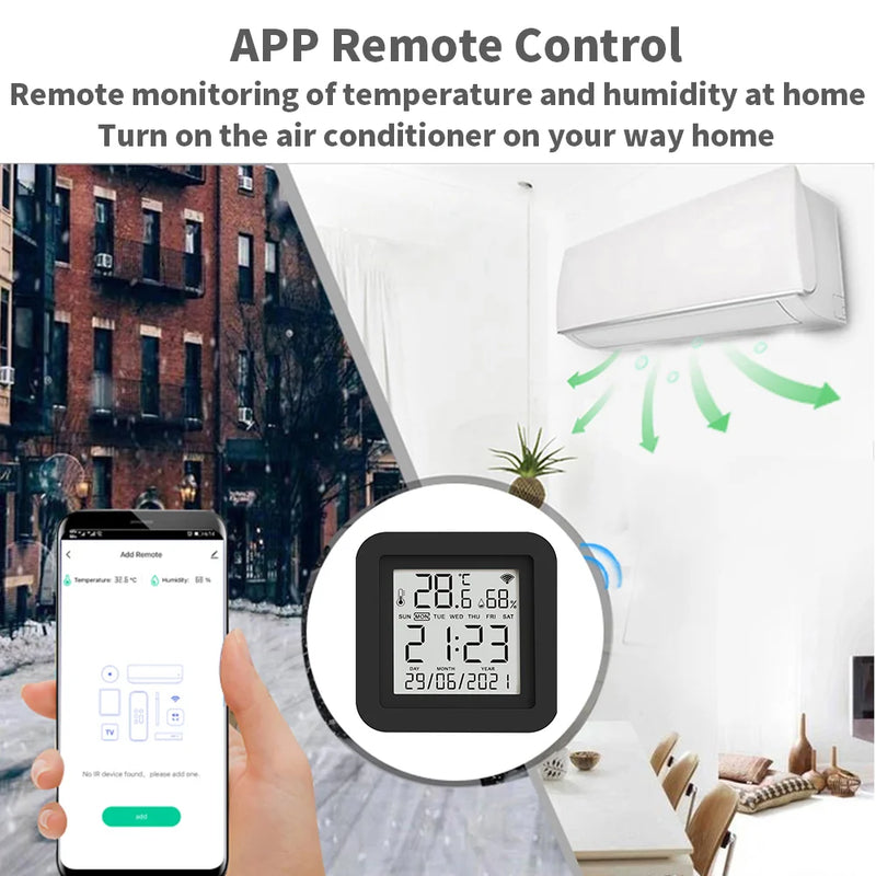 Tuya Smart WiFi Universal IR Remote, Temperature & Humidity Sensor, Alexa & Google Home Compatible
