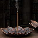 Aluminium Alloy Lotus Incense Burner – Stick Holder Plate for Buddhism, Yoga & Home Decor