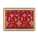 Tribal Aztec Cotton Picnic Blanket With Tassels – Boho Outdoor Rug & Sofa Throw