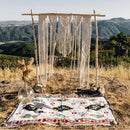Tribal Aztec Cotton Picnic Blanket With Tassels – Boho Outdoor Rug & Sofa Throw