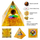Natural Crystal Energy Pyramid – Peridot & Amethyst Reiki Healing Chakra Decor