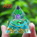 Orgone Pyramid Energy Generator With Amethyst And Peridot For Chakra Healing Meditation Room Decor