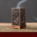 Square vertical incense burner alloy incense holder for indoor aromatherapy and home décor
