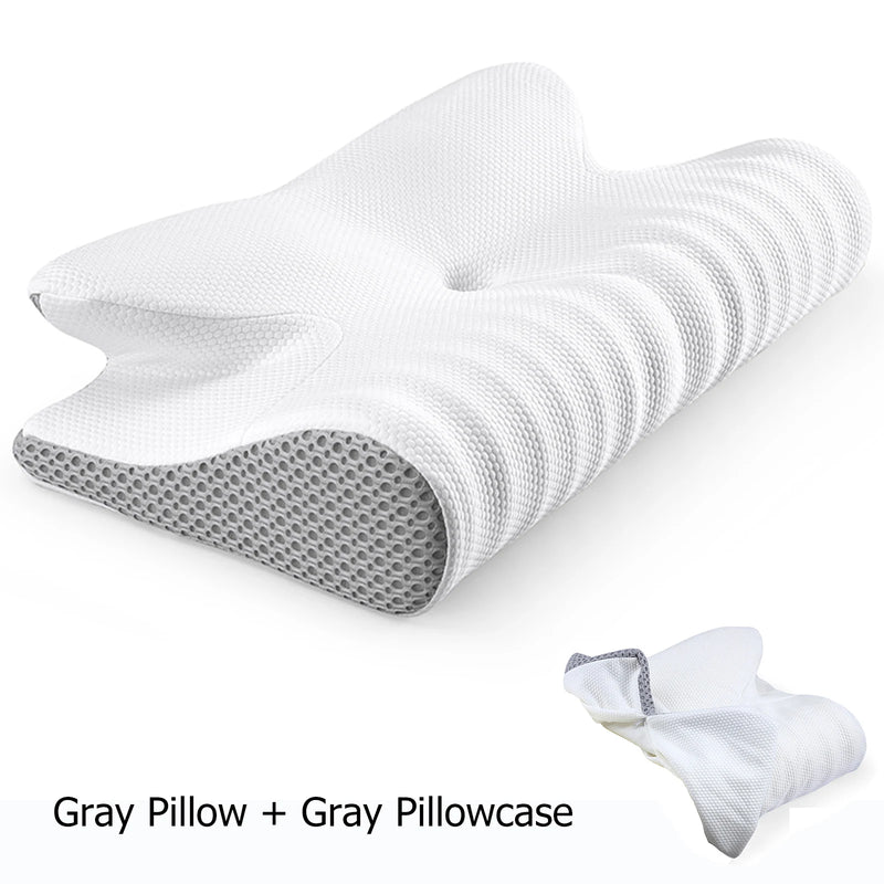 Memory Foam Pillow Bed Orthopedic Rebound Butterfly Shaped for Neck Pain Cervical Neck Stretcher