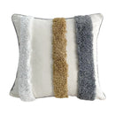 Boho Throw Pillow with Braided Rope and Tassels – Cotton Linen Textured Cushion