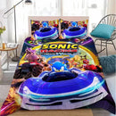 Sonic the Hedgehog cartoon duvet cover and pillowcase bedding set for kids bedroom décor