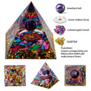 Natural Crystal Energy Pyramid – Peridot & Amethyst Reiki Healing Chakra Decor