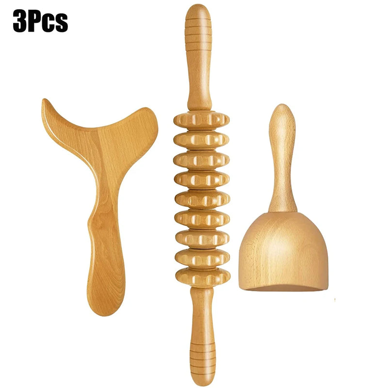Wood Therapy Massage Tools – Lymphatic Drainage & Body Sculpting Kit  Anti-Cellulite Maderoterapia