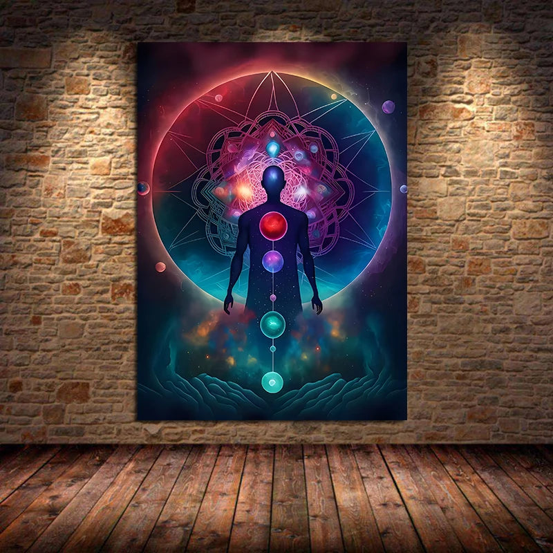 Vintage Yin Yang Zen Canvas Art Print – Spiritual Meditation Yoga Poster Decor