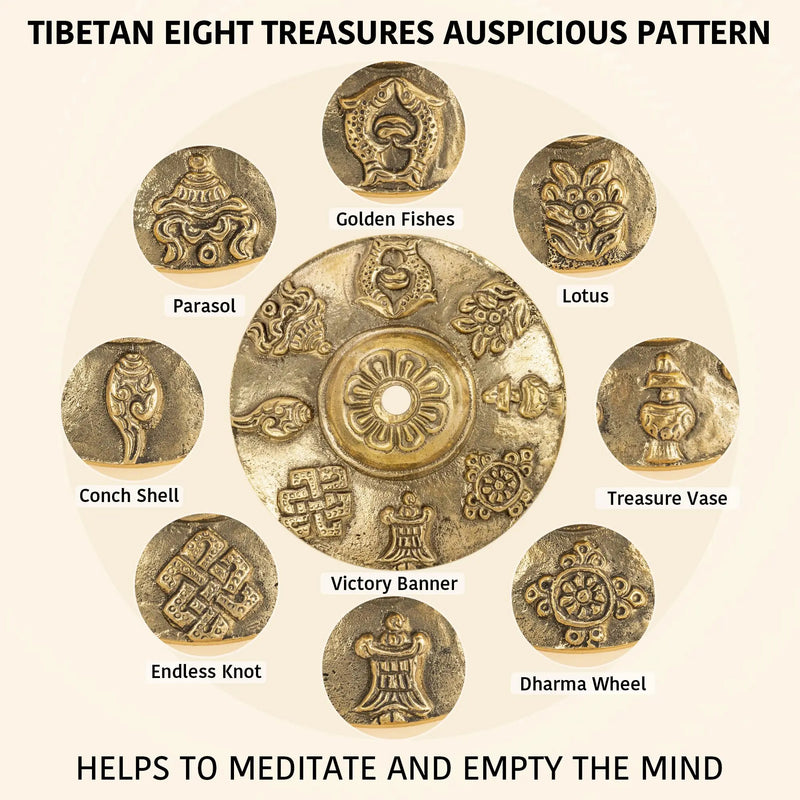 Handcrafted Tibetan Tingsha Cymbal Bell With 8 Auspicious Symbols – 6.5cm