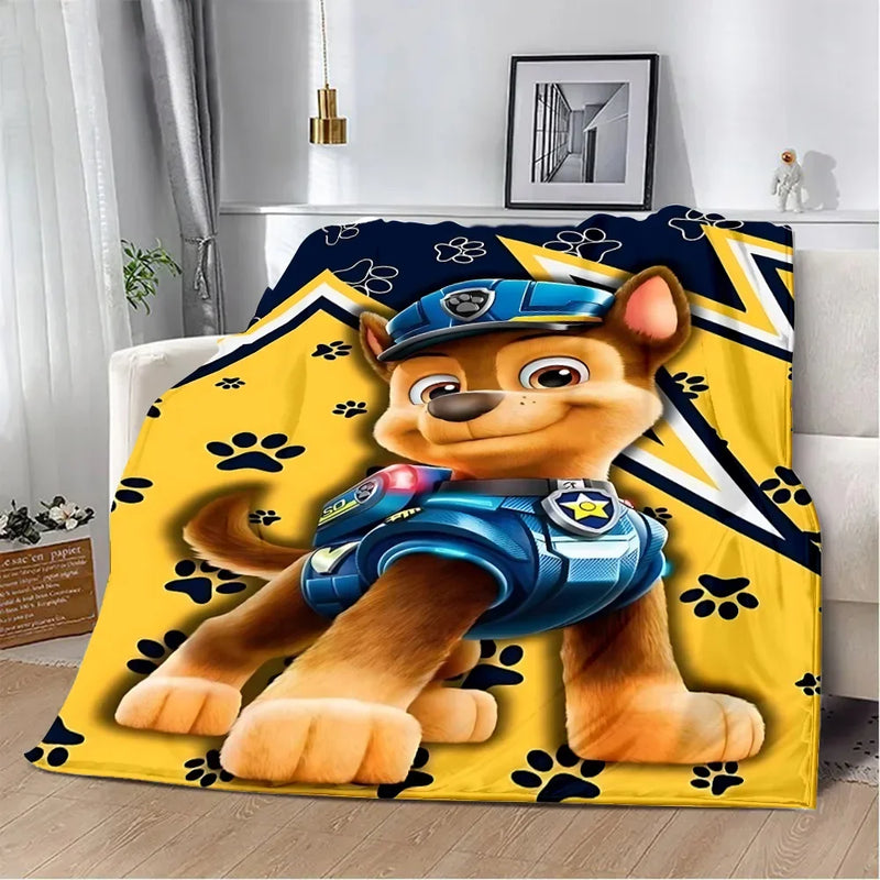 Cute Cartoon P-Paws Printed Flannel Blanket For Kids & Adults