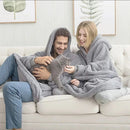 Oversized Fleece Blanket Hoodie – Thick Double-Faced Wearable Blanket