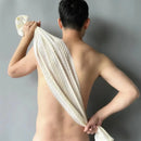 Japanese exfoliating bath towel ultra-long back scrubber with dual-sided shower washcloth
