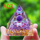 Orgone Pyramid Energy Generator With Amethyst And Peridot For Chakra Healing Meditation Room Decor