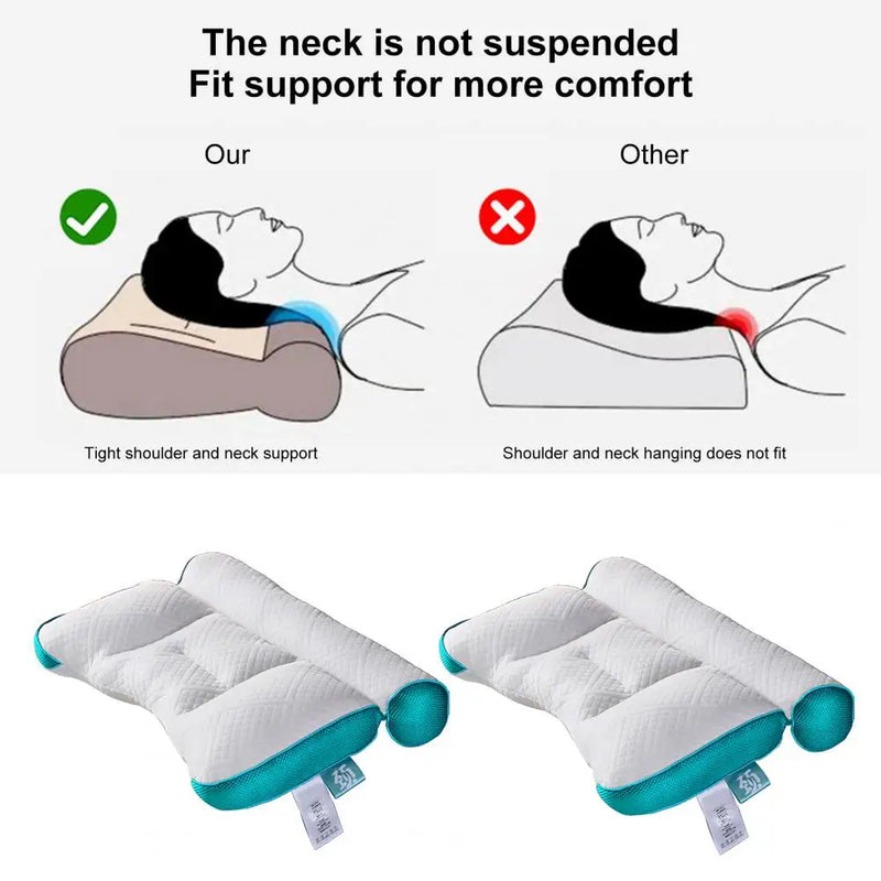 Ergonomic memory foam neck support pillow for side, back and stomach sleepers