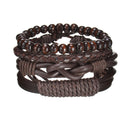 Braided Leather Wrap Bracelet for Men – Vintage Beaded Tribal Wristband with Charms