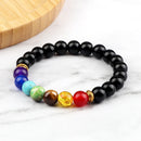 Classic 7 Chakra Energy Bracelet – Natural Volcanic Stone Yoga Meditation Jewelry