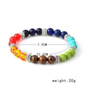 Classic 7 Chakra Energy Bracelet – Natural Volcanic Stone Yoga Meditation Jewelry