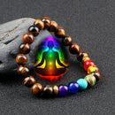 Classic 7 Chakra Energy Bracelet – Natural Volcanic Stone Yoga Meditation Jewelry