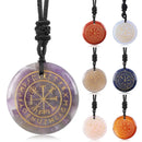 Natural Chakra Rune Pendant – Lapis, Obsidian, Amethyst Reiki Healing Necklace
