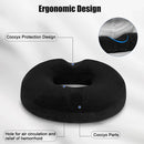 Donut pillow for tailbone pain relief, pregnancy, and post-surgery support with memory foam comfort.