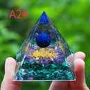 Orgone Pyramid Energy Generator With Amethyst And Peridot For Chakra Healing Meditation Room Decor