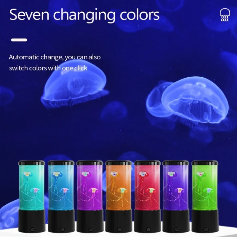 Jellyfish Lava Lamp 7-Color  – Aquarium Night Light for Home, Bedroom, and Desktop Decoration Gift