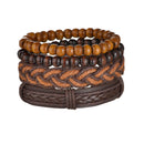 Braided Leather Wrap Bracelet for Men – Vintage Beaded Tribal Wristband with Charms