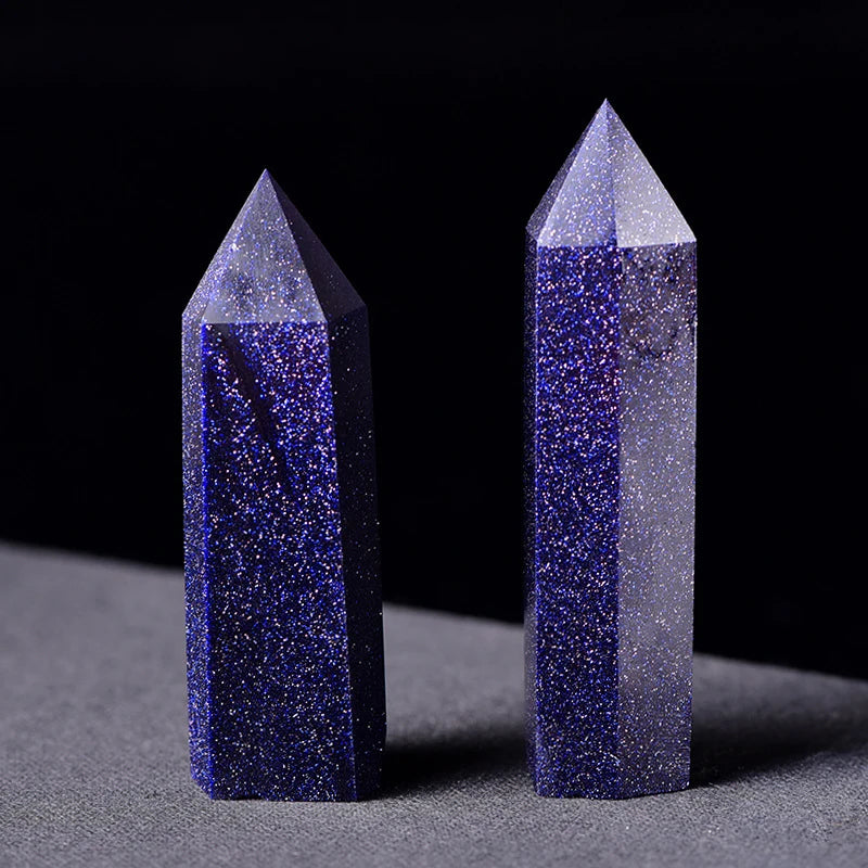 Natural Stone Crystal Point Wand – Rose Quartz, Amethyst, Obsidian & More – Reiki Healing & Home Décor