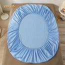 100% Cotton Fitted Bed Sheet with Elastic Band Mattress Cover for King Queen Bed