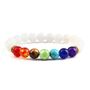 Classic 7 Chakra Energy Bracelet – Natural Volcanic Stone Yoga Meditation Jewelry