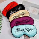 Embroidered Silk Sleep Mask – Adjustable Blackout Eye Cover for Travel and Sleep