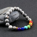 Classic 7 Chakra Energy Bracelet – Natural Volcanic Stone Yoga Meditation Jewelry