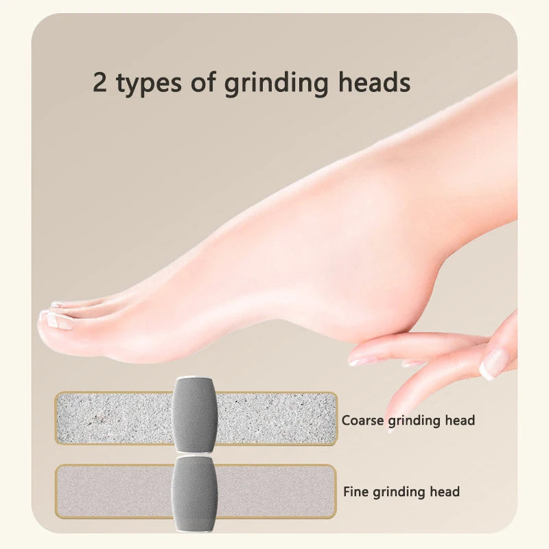 Electric Foot Grinder – Rechargeable with 2 Grinding Heads