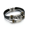 Braided Leather Wrap Bracelet for Men – Vintage Beaded Tribal Wristband with Charms
