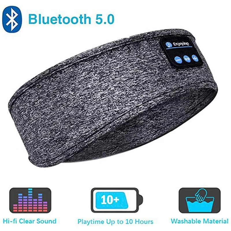 Bluetooth Sports Headband Earphones – Elastic Wireless Headphones with Music Eye Mask