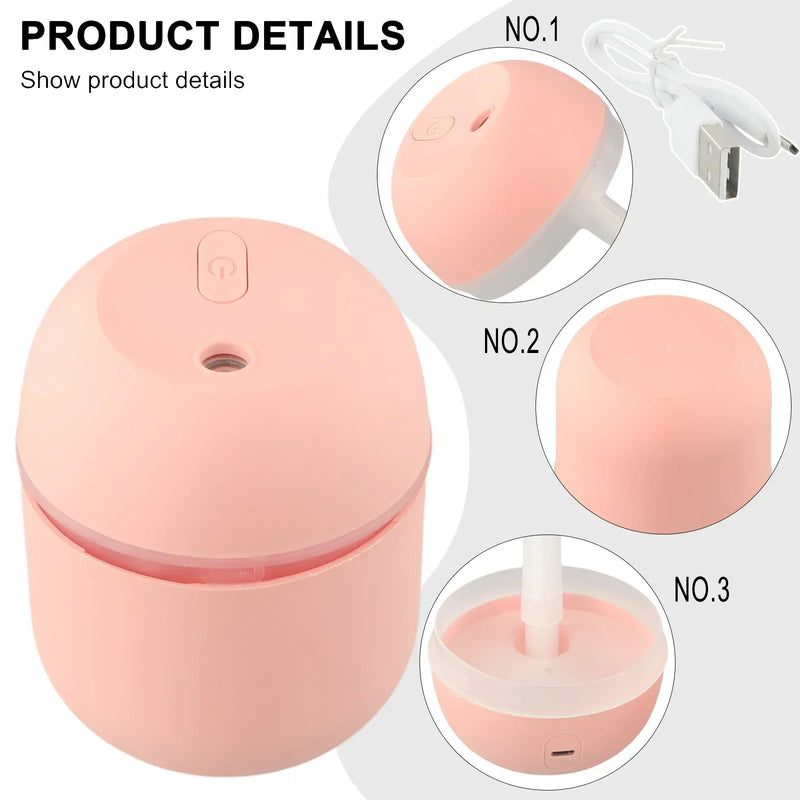 CAR AIR FRESHENER LED HUMIDIFIER DIFFUSER – PORTABLE AROMATHERAPY FOR CARS AND HOMES