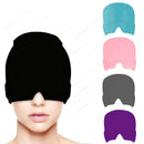 Black sleep mask with color options displayed on a white background