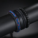 Braided Leather Wrap Bracelet for Men – Vintage Beaded Tribal Wristband with Charms
