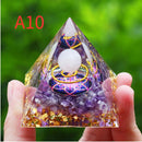 Orgone Pyramid Energy Generator With Amethyst And Peridot For Chakra Healing Meditation Room Decor