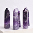 Natural Stone Crystal Point Wand – Rose Quartz, Amethyst, Obsidian & More – Reiki Healing & Home Décor